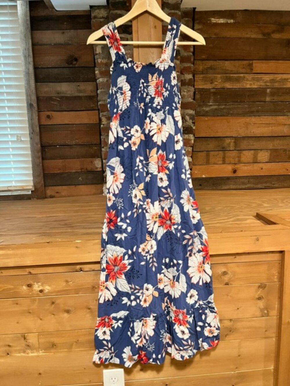 Isabel Maternity Floral Smocked Maxi Dress XS